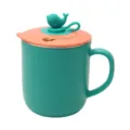 Stainless steel kids water bottle with silicone lid and cute whale design for daily use. - Orange Green