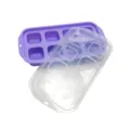 Silicone baby food ice cube tray with lid, cute fruit mold for DIY homemade snacks. - Neon Purple