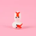 Handcrafted glass goldfish bead charm, cute white animal spacer bead for jewelry making. - 9*14mm / Red