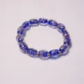 Beautiful blue glass beaded bracelet with gold spacers crystal style chic wrist jewelry gift - Blue