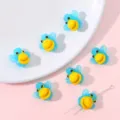 Blue yellow cartoon animal glass beads for DIY jewelry making handmade earrings craft parts - Monkey