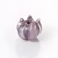 Purple glass lotus flower bead for DIY jewelry making, charm accessory, bracelet and hairpin. - Purple