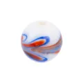 Handcrafted Phoenix Tail Glass Bead Colorful Round Loose Bead for DIY Jewelry Making - White