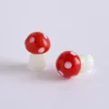 Glas Pilz Perlen rot weiße Punkte süße lose Perlen DIY handgemachte Halskette Armband - Kleine Größe ca. 11*14 mm / Rot