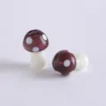 Purple glass mushroom beads loose charms DIY bracelet necklace jewelry accessories component - Small Size Approx. 11*14mm / Purple