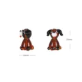 Handmade glass puppy bead detail view, 22mm x 14mm animal charm for DIY jewelry making accessories. - Puppy Style B / Brown
