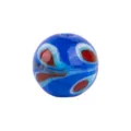 Handmade lampwork glass beads round colorful loose beads for DIY jewelry making and crafting. - Dark Blue