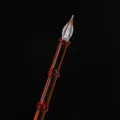 Amber crystal glass dip pen with flame nib, elegant writing tool and creative gift variant. - Bamboo Style - Tea Brown
