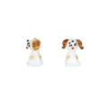 Handmade glass dog animal beads cute puppy charm for DIY jewelry making necklace earrings. - Puppy Style C / Tan