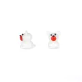 Close-up detail view of cute cartoon puppy animal glass loose beads for DIY jewelry making. - Puppy Style D / White