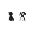 Handmade black and white glass puppy beads for DIY handmade necklaces and earrings accessories. - Puppy Style A / Black