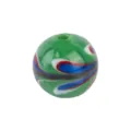 Handcrafted green swirl glass bead DIY jewelry making loose spacer bead colorful glass charm sphere - Green