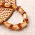 Handmade glazed glass cabbage beads spacer loose beads for DIY bracelets and necklaces. - Brown