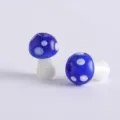 Blue white mushroom glass beads loose charms for DIY handmade bracelet necklace jewelry parts - Small Size Approx. 11*14mm / Sapphire Blue