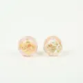 Pink glass round beads with gold silver foil, DIY handmade jewelry accessories parts. - 12mm / Pink