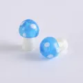 Blue glass mushroom beads for DIY jewelry making, cute charms for bracelets and necklaces. - Small Size Approx. 11*14mm / Lake Blue