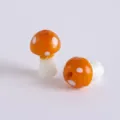 Orange white glass mushroom loose beads for DIY handmade bracelet necklace jewelry accessories. - Small Size Approx. 11*14mm / Orange