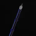 Blue glass dip pen with clear flame nib, elegant crystal calligraphy fountain pen variant. - Bamboo Style - Blue