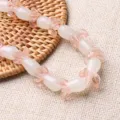 Handmade glazed white radish spacer beads for DIY bracelet jewelry accessories crafting. - Light Pink