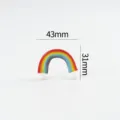 Mini glass rainbow figurine with white cloud base, cute desktop craft decoration ornament 43mm - Rainbow