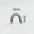 Mini colorful glass rainbow ornament desktop craft decoration, dimensions 43x31mm. - Rainbow