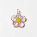 Colorful glass flower pendant DIY handmade beaded bracelet necklace earrings accessories part. - Pink