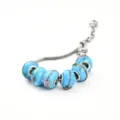 Bracelet serpent argente en verre de Murano bleu style Pandora bijoux de mode pour femmes - D céramique bleu lac
