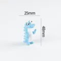 Handmade blue glass alligator figurine miniature cute desktop decorative ornament 25x48mm - Blue Crocodile