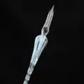 Stylo-plume en verre cristal avec paillettes bleues, instrument d'écriture élégant. - Style feuille d'argent - Ruoshui