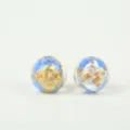 Gold and silver foil glass bead round beads DIY handmade jewelry accessories making components. - 12mm / Blue