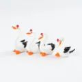 Miniature glass swan figurines set, cute desktop animal ornaments for home decor. - Set of 4 Combination