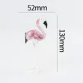 Handmade Glass Flamingo Figurine Pink Crystal Animal Sculpture Desktop Decor 52x130mm - Pink Flamingo