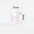 Mini pink glass donkey animal figurine cute cartoon desktop creative ornament craft - Dog