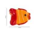 Red yellow glass fish bead, striped tropical fish charm for handmade DIY jewelry. - Orange