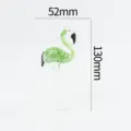 Handcrafted glass flamingo figurine miniature desktop ornament cute crystal animal sculpture 130mm - Green Flamingo