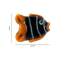 Glass fish bead charm pendant, black and orange striped handmade DIY jewelry making accessory. - Black