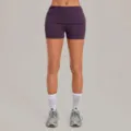 High waist fold over yoga shorts for women quick dry fitness running workout gym activewear - Blackberry Purple
