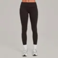 Dames Hoge Taille Omgeslagen Yoga Broek Sneldrogend Butt Lifting Fitness Legging - Espresso