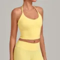 Γυναικείο Κίτρινο Halter Fitness Yoga Crop Top Αθλητικά Ρούχα Sportswear Στυλ Variant - Κίτρινο Durian