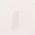 Detailed close-up of clear 5-hole loose leaf binder rings for DIY notebooks and planner setup. - Clear