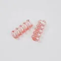 5-hole loose leaf binder rings pink translucent plastic DIY notebook binding strips. - Transparent Pink