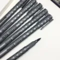 Gray metallic brush pens set, soft tip calligraphy pens for smooth writing, art and drawing. - Silver
