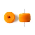 Handcrafted frosted old glass bead straight edge spacer barrel bead DIY bracelet necklace accessory - 4*9mm / Orange