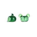 Green fox head glass bead variant for handmade DIY jewelry making necklace pendant. - Green Fox