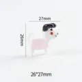 Cute glass dog figurine miniature desktop ornament cartoon pet micro landscape decoration - Pink