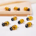 Cute glass bee beads for DIY jewelry making, charm bracelets, necklaces, and craft accessories. - 15*16mm / Yellow