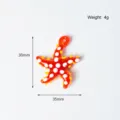 Handcrafted red glass starfish pendant micro landscape DIY charm ocean decor cute accessory - Starfish 01 (Red)