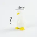 Handmade cute glass white duck miniature figurine creative animal ornament for office desk decor - Style 1 (25x35mm)