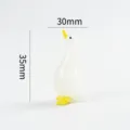 Handmade white glass duck figurine animal miniature desk decoration size 30x35mm - Style 3 (30x35mm)