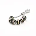Silver snake chain bracelet with black Murano glass charm beads, elegant DIY fashion jewelry. - 9*14mm / C Black